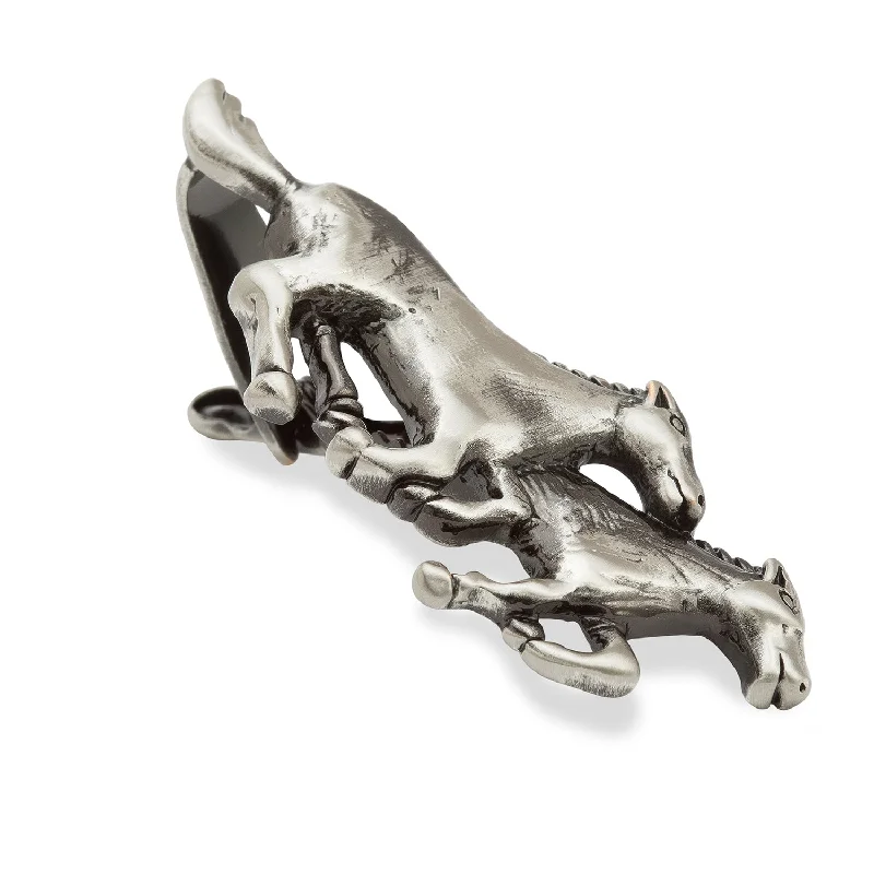 Antique Silver Brumbies Racehorse Tie Bar