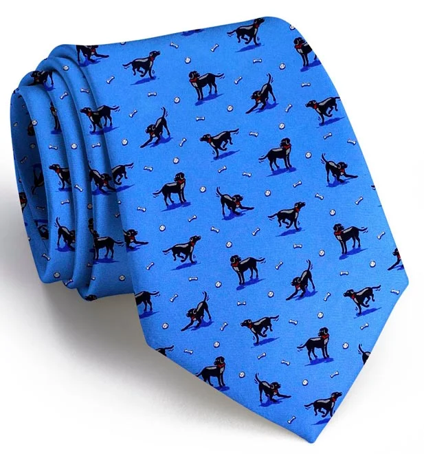 Black Lab Heaven: Tie - Mid-Blue