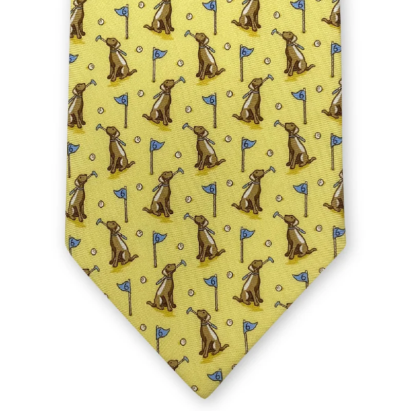 Dogleg on Six: Tie - Yellow/Chocolate