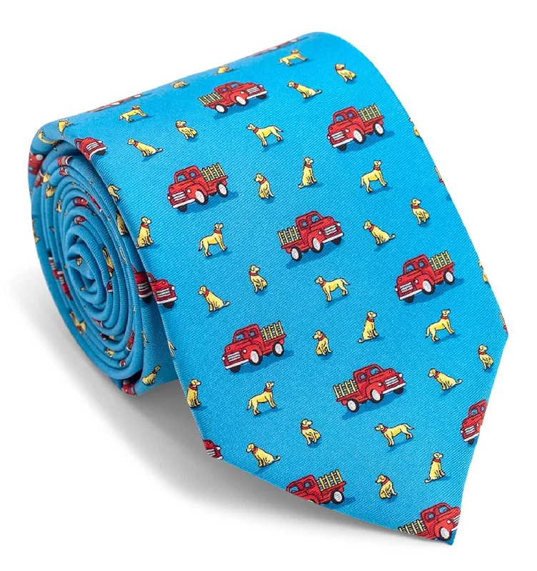 Dogs Love Trucks: Tie - Blue