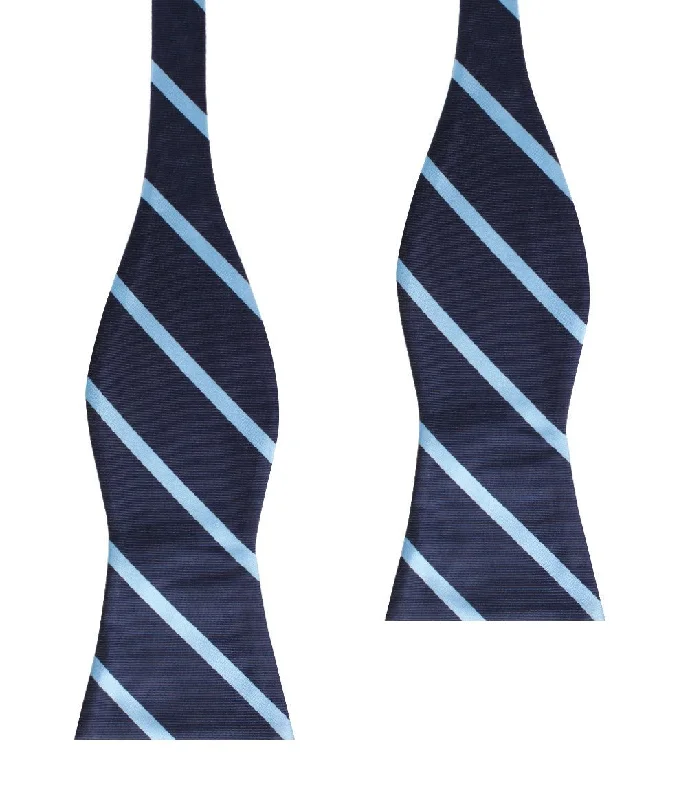 Blue Pencil Stripe Self Bow Tie