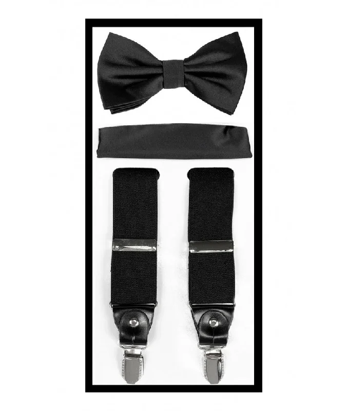 Brand Q Suspender, Bow Tie & Hankie Set