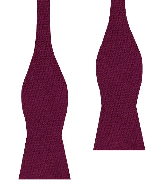 Burgundy Basket Weave Self Bow Tie