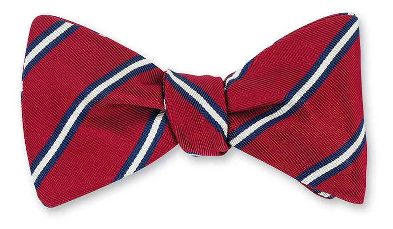 Cardinal/Navy Queens Stripes Bow Tie - B5561