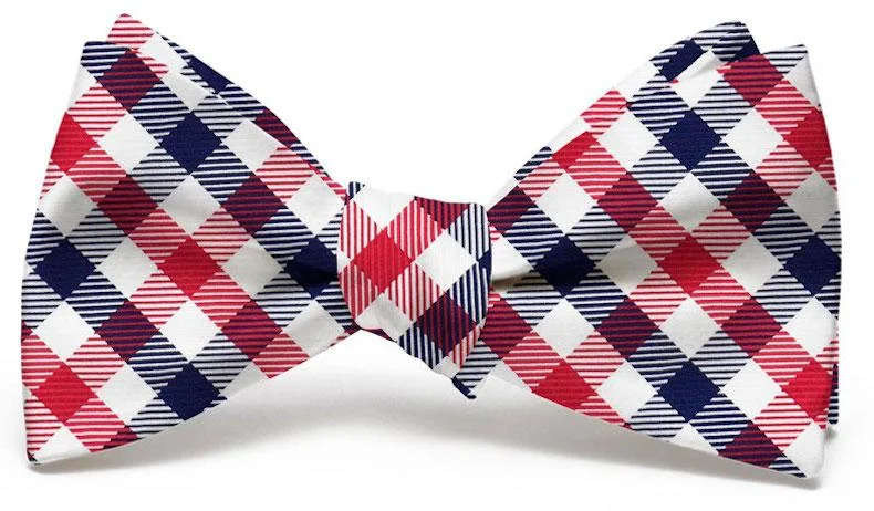 Collegiate Quad: Bow Tie - Red/Navy