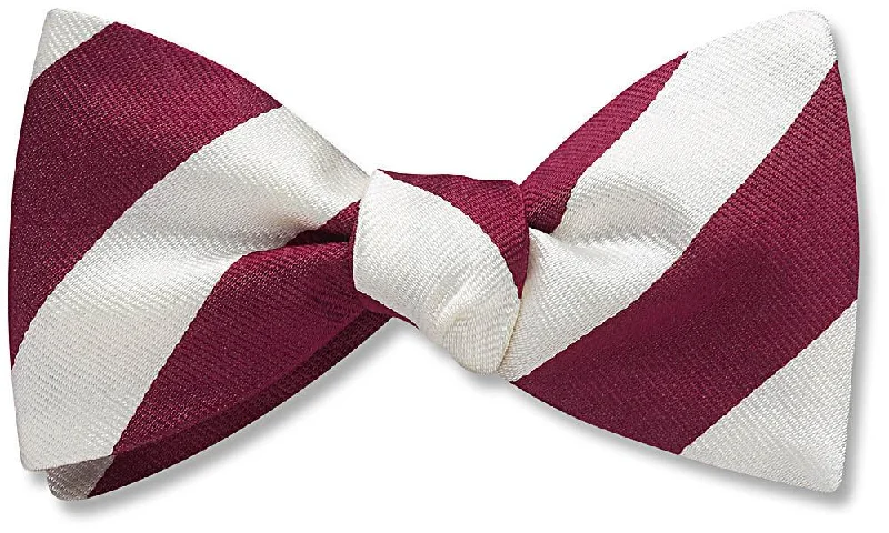 Collegiate Maroon And White - bow ties