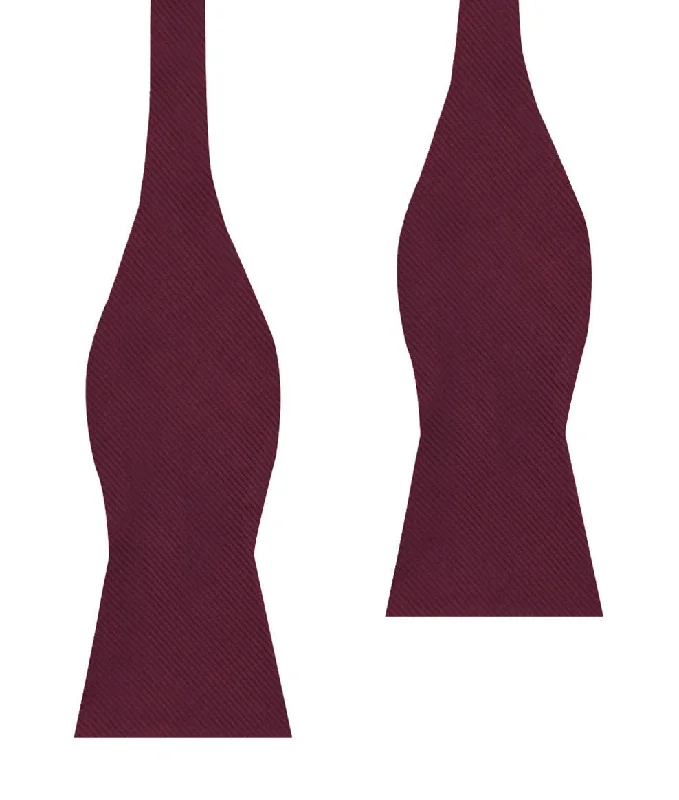 Dark Merlot Wine Twill Self Bow Tie