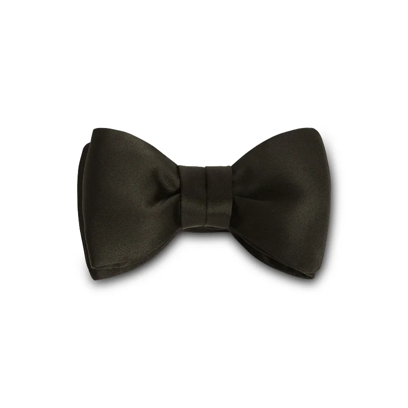 DAVID AUGUST PRE-TIED BLACK SATIN BOW TIE