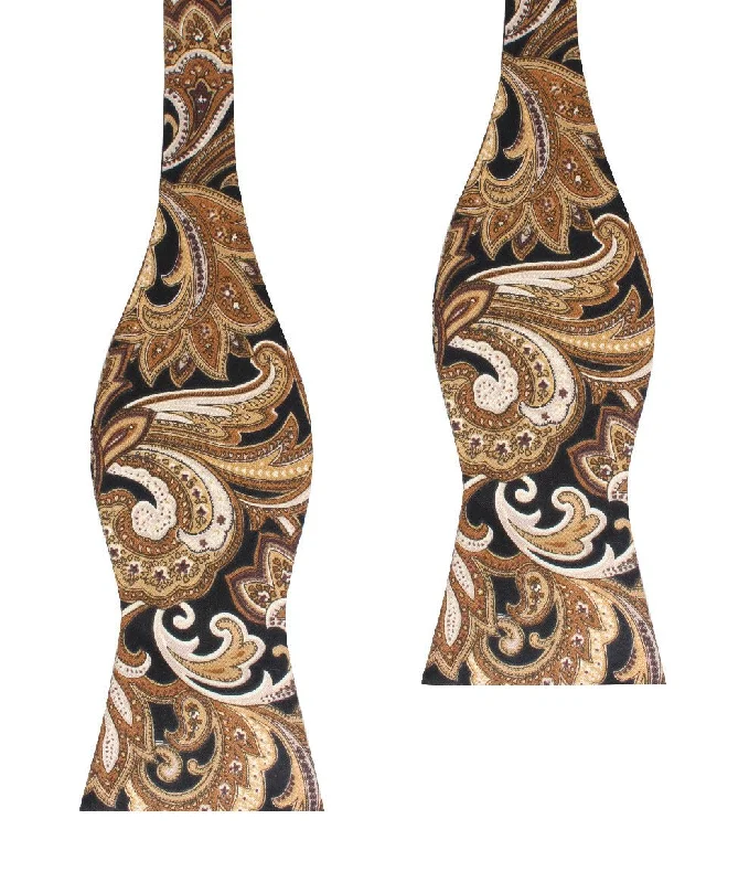 Filicudi Brown Paisley Self Bow Tie