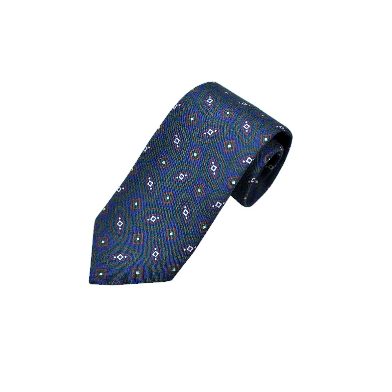 Florets 'Dusty Silk' Print Tie in Blue & Green