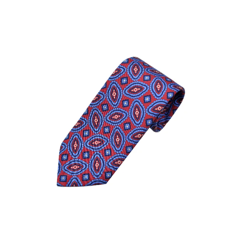 Florets 'Dusty Silk' Print Tie in Blue & Red