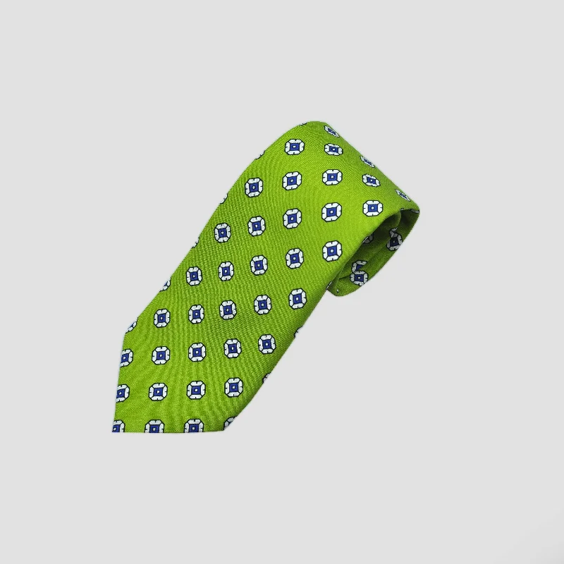 Florets Silk Tie in Lime