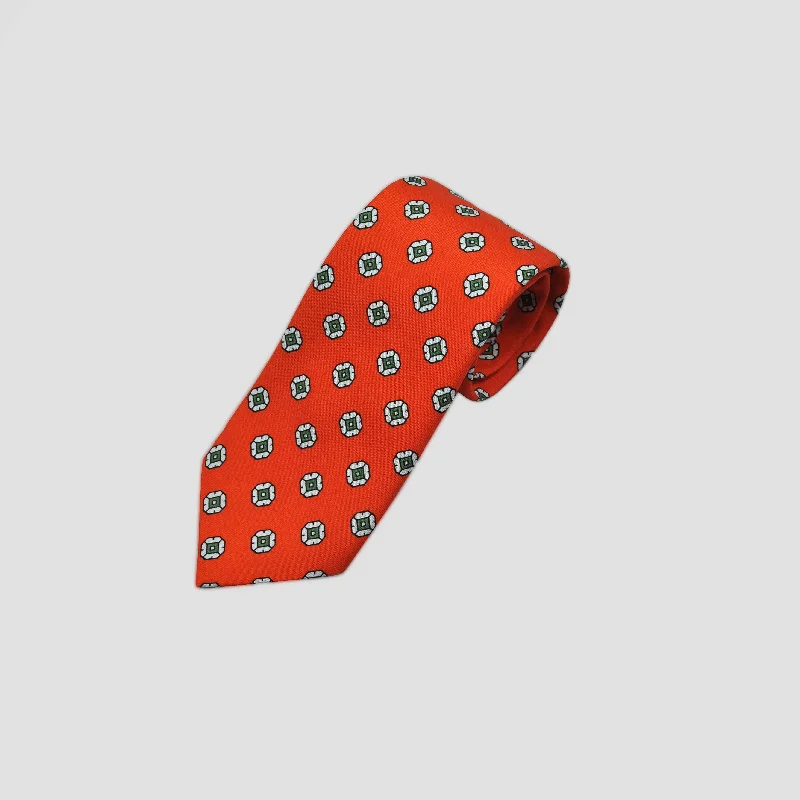 Florets Silk Tie in Orange