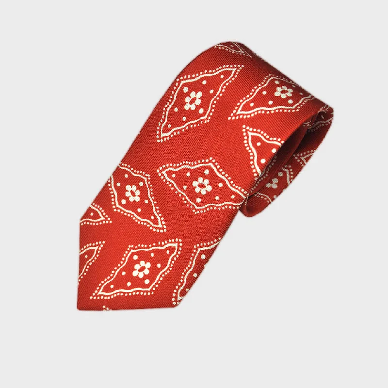 Funky Floret Silk Tie in Red