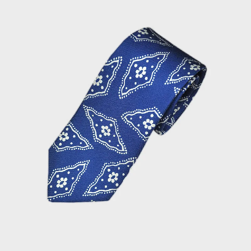 Funky Floret Silk Tie in Royal Blue