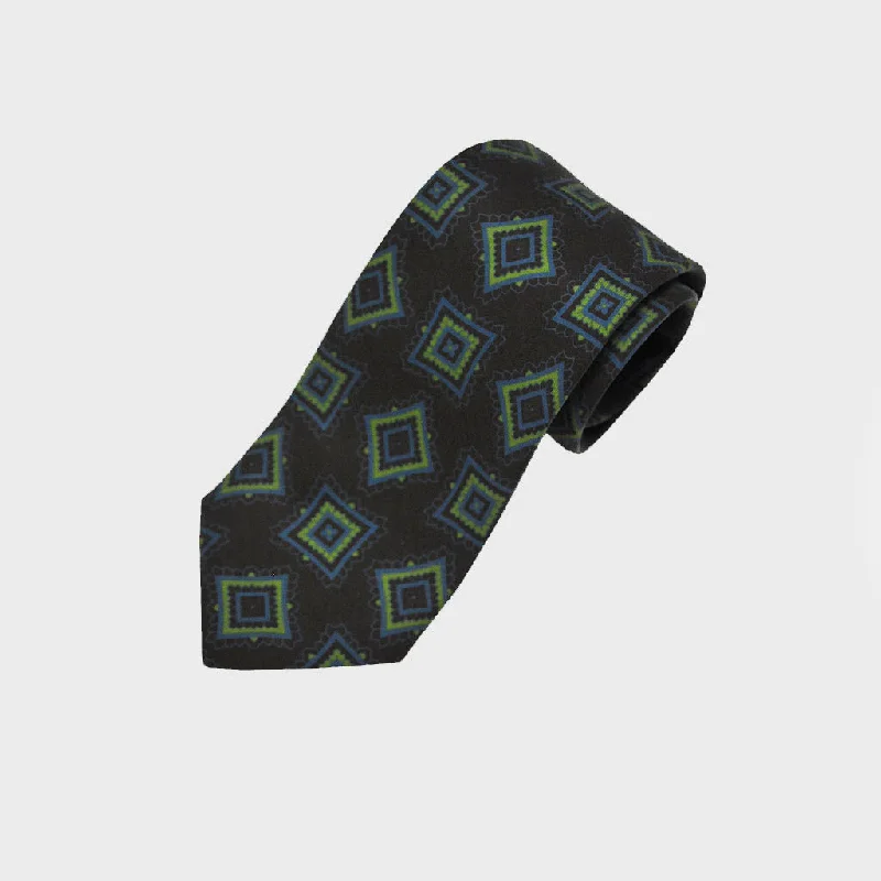 Funky Medallions Silk Tie in Brown