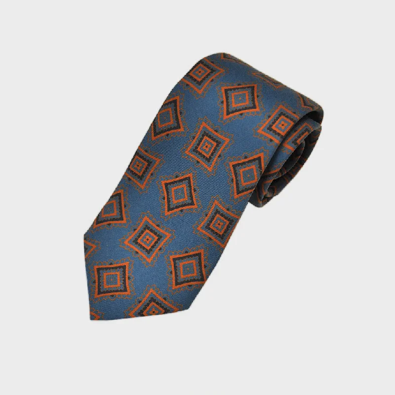 Funky Medallions Silk Tie in Blue