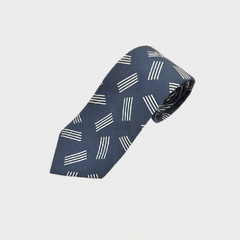 Geometric Pins Silk Tie in Blue