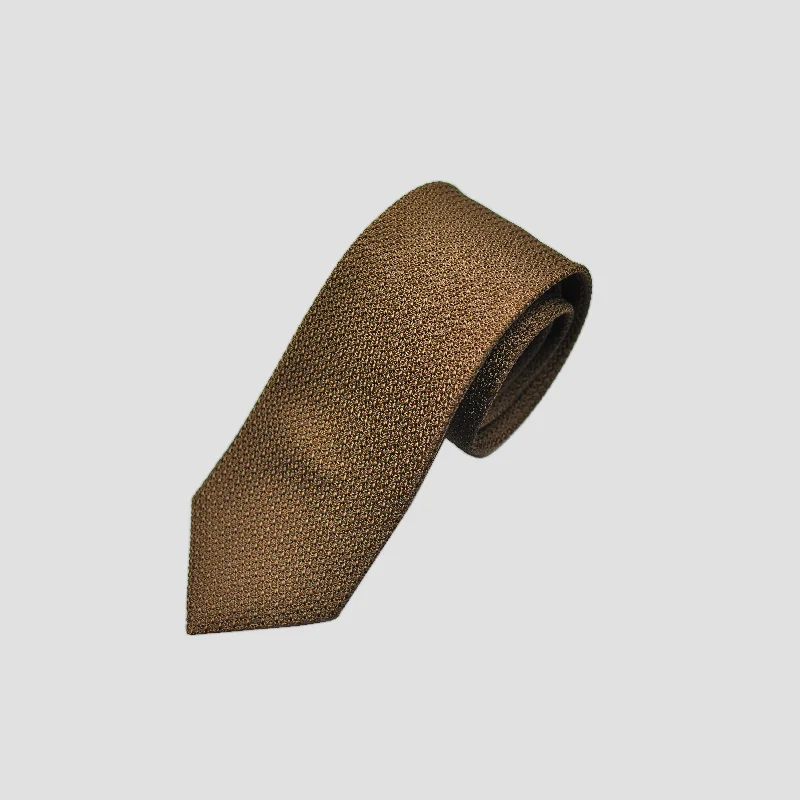 Grenadine Silk Tie in Brown Oilve