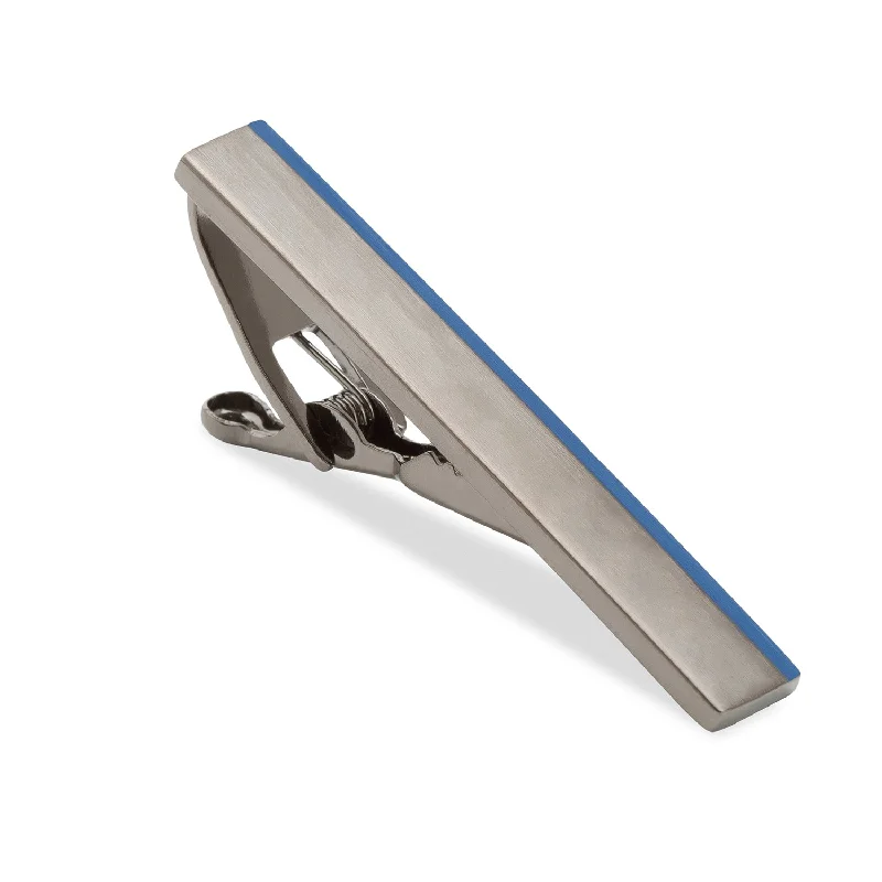 Gunmetal Blue Streak Tie Bar