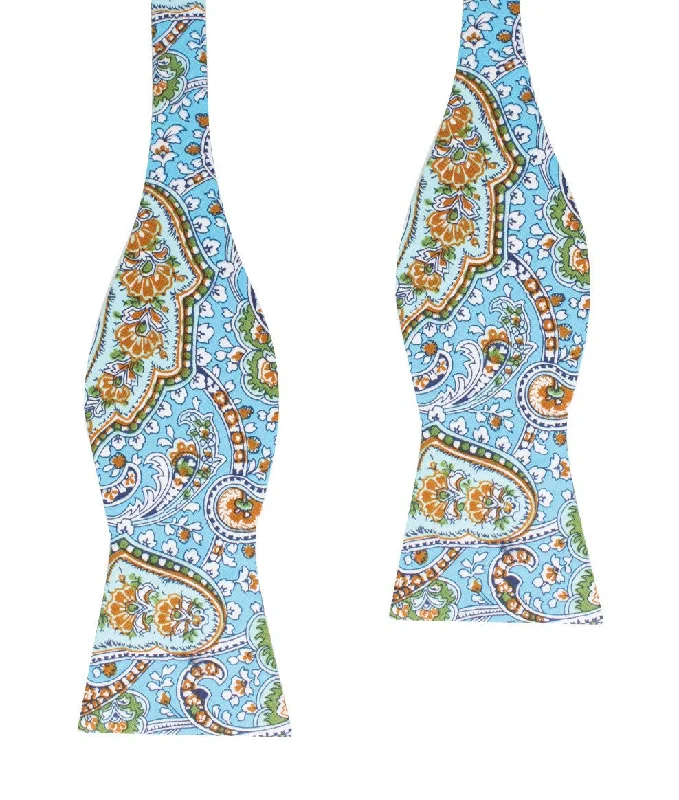 Isola Comacina Blue Paisley Self Bow Tie