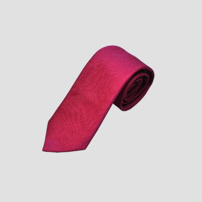 Natte Weave Silk Tie in Red