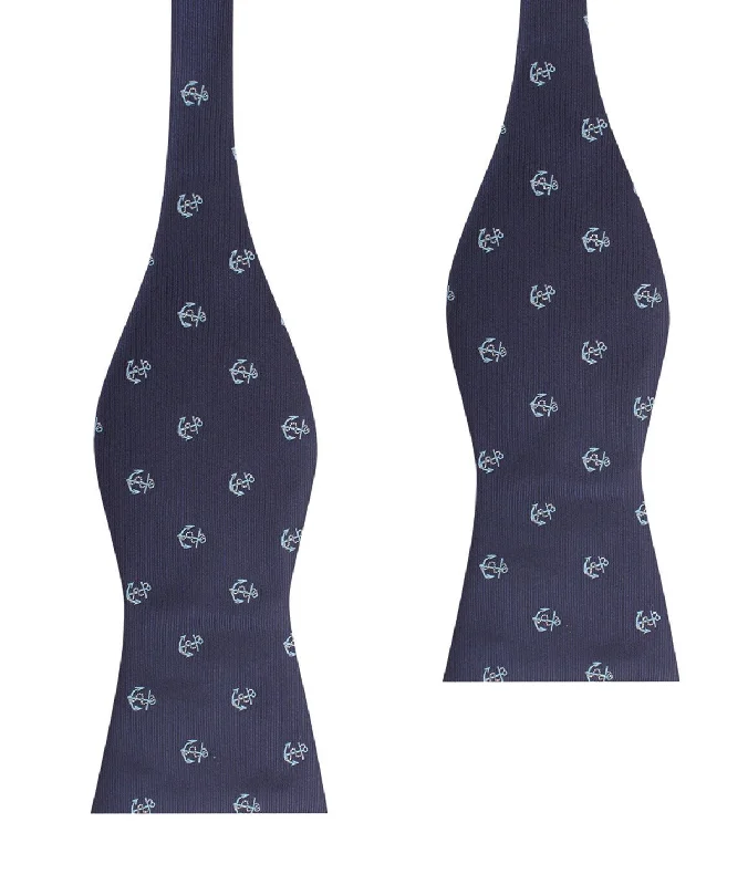 Navy Blue Sail Anchor Self Tie Bow Tie