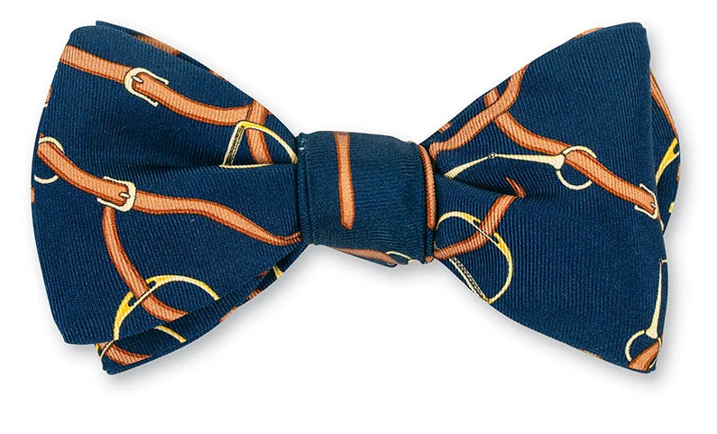 Navy Stirrups Bow Tie - B5576