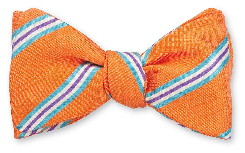 Orange Falcon Stripes Bow Tie - B5456