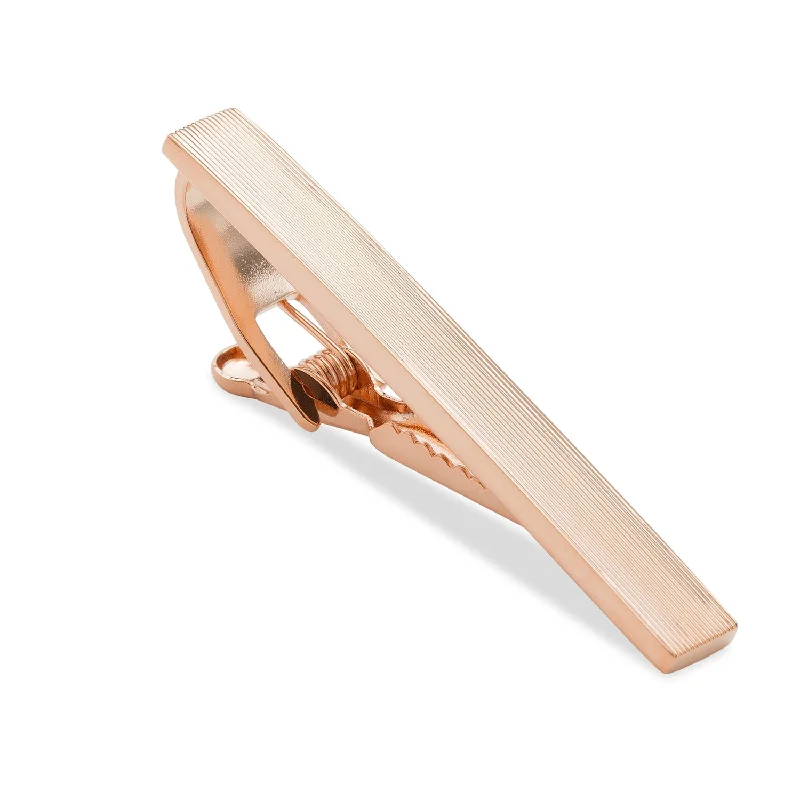 Rose Gold Horizontal Lines Tie Bar