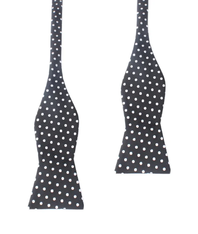 Royal Black Polka Dots Self Tie Bow Tie