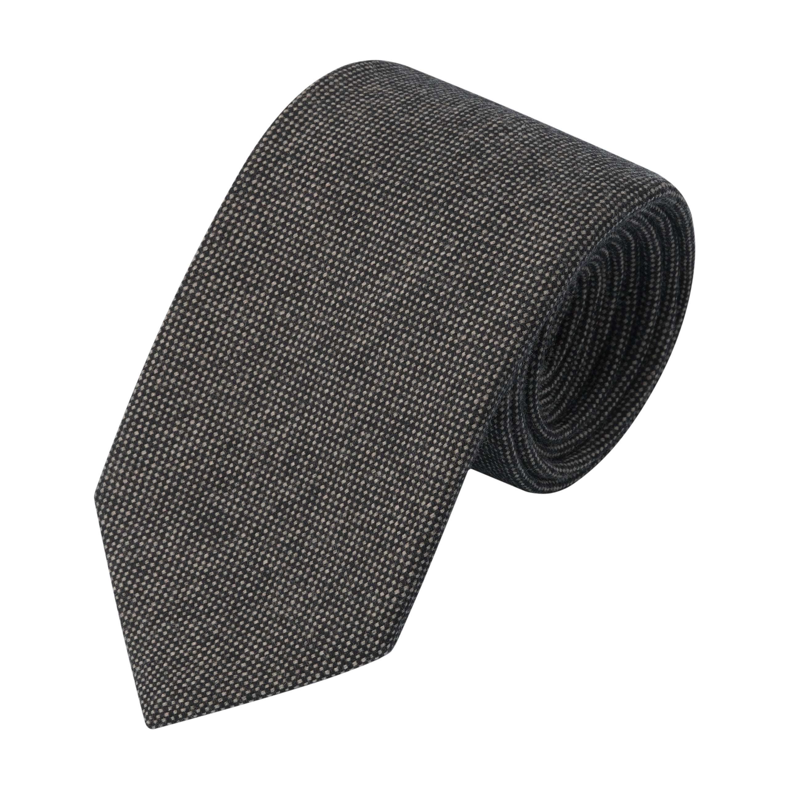 Jacquard Wool Tie in Grey