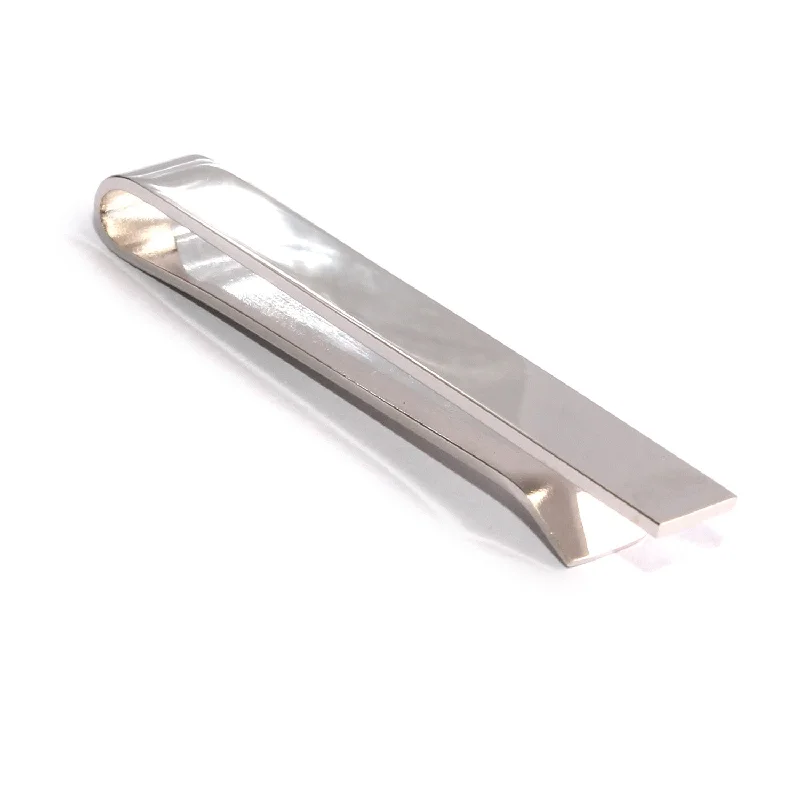 Shining Silver Square Clasp Tie Bar