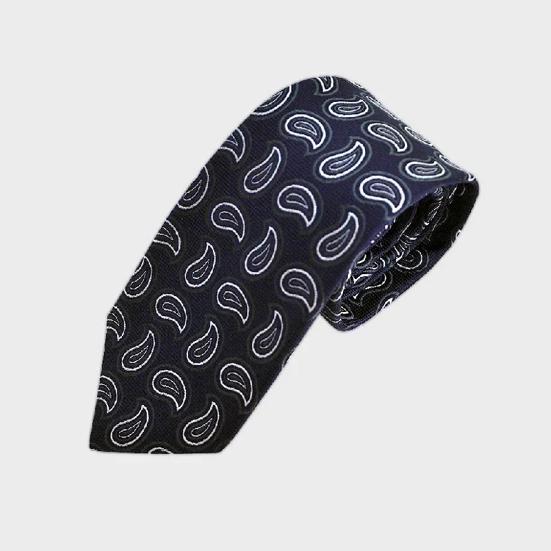 Dashing Teardrops Woven Silk Tie in Blue