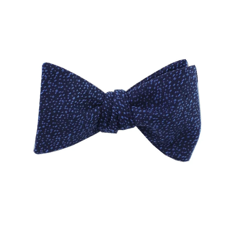 Navy & Sky Blue Heather Self Tie Bow Tie