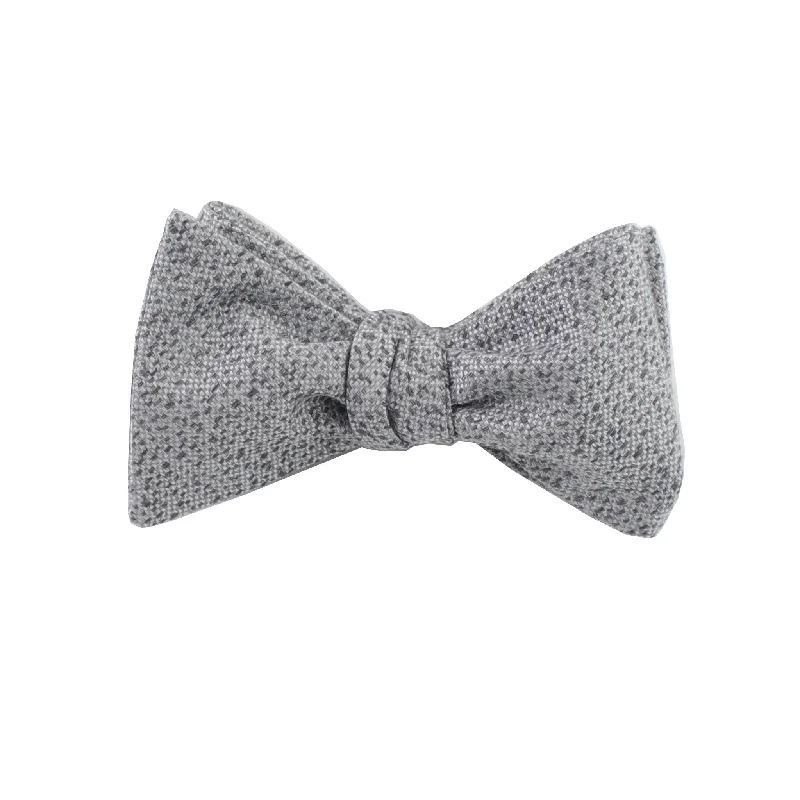 Silver & Charcoal Heather Self Tie Bow Tie