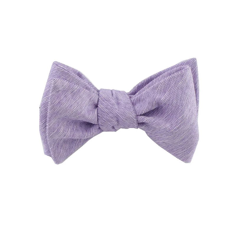 Light Purple Linen Self Tie Bow Tie