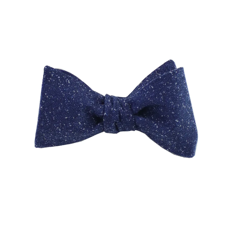 Navy Speck Self Tie Bow Tie