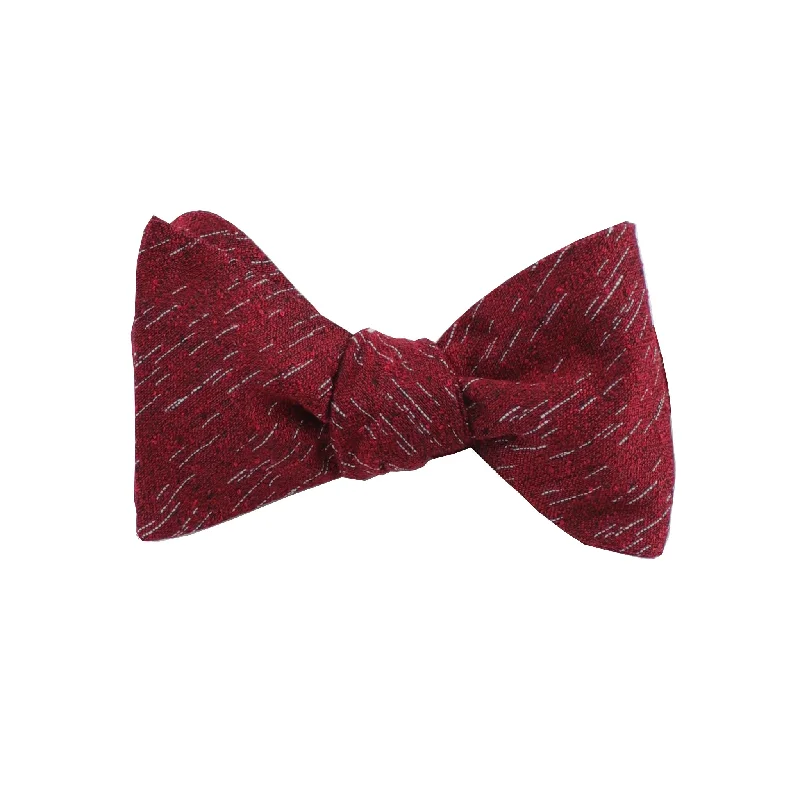 Red Wool Textured Self Tie Bow Tie