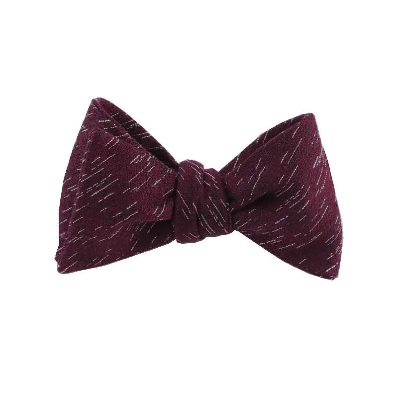 Burgundy Wool Textured Self Tie Bow Tie