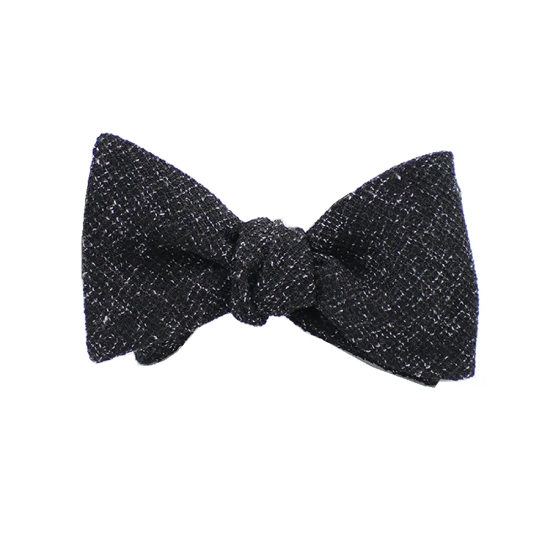 Black Twill Self Tie Bow Tie