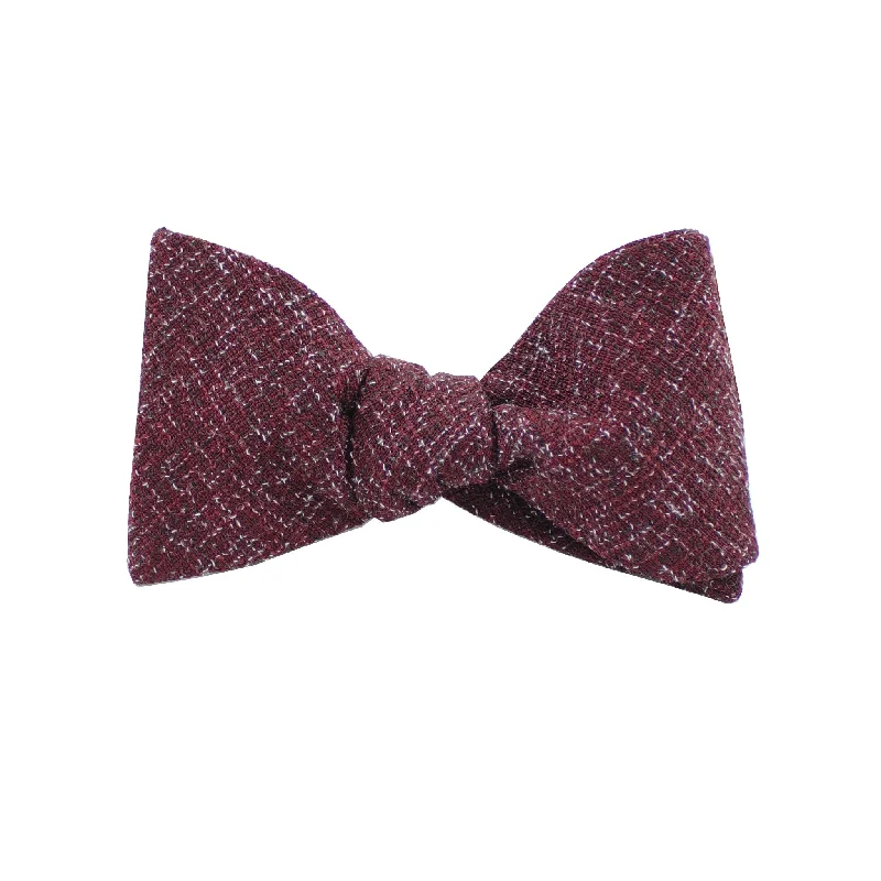 Burgundy Twill Self Tie Bow Tie