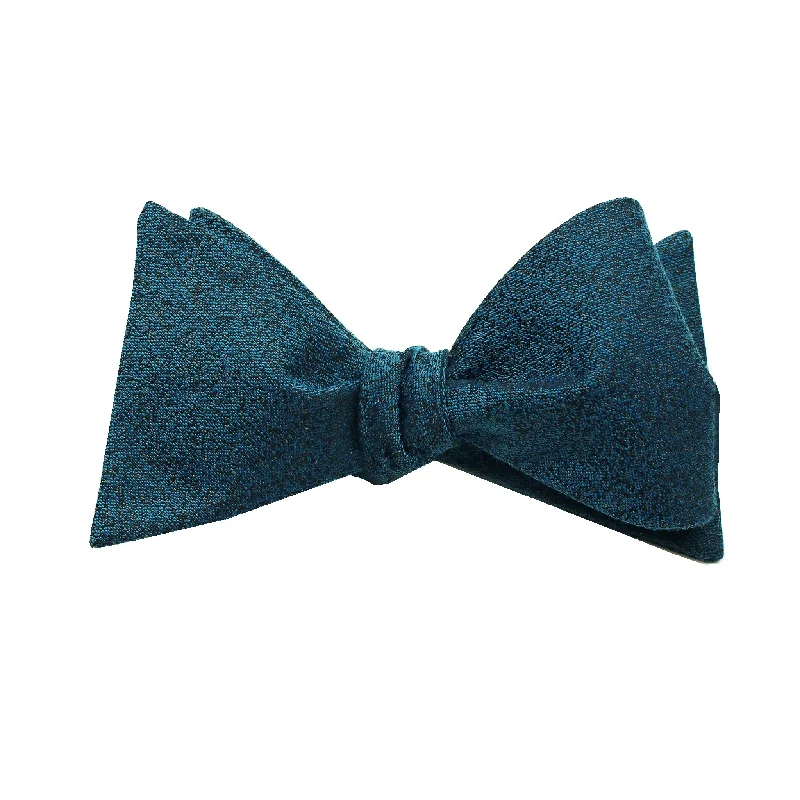 Aqua & Black Textured Self Tie Bow Tie