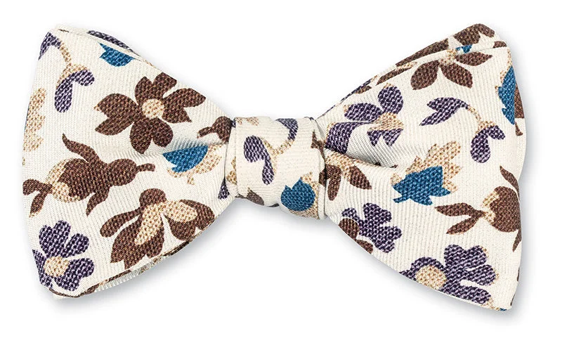 White Walham Floral Bow Tie - B5607