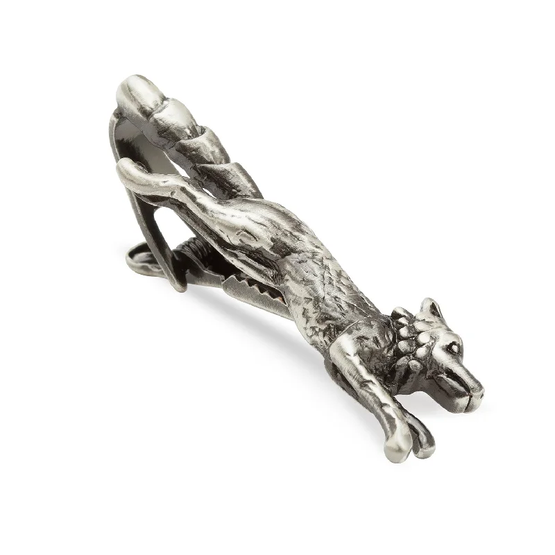 Winter Sprinting Fox Silver Tie Bar