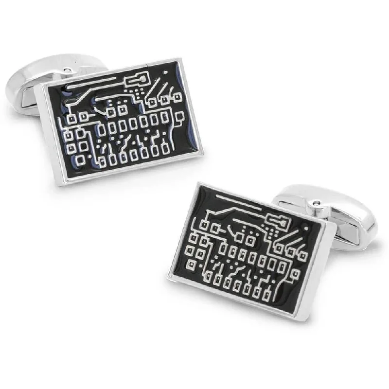 Black Circuit Board Cufflinks