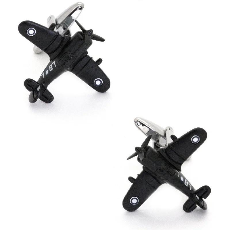 CAC Boomerang Fighter Airplane Cufflinks in Black