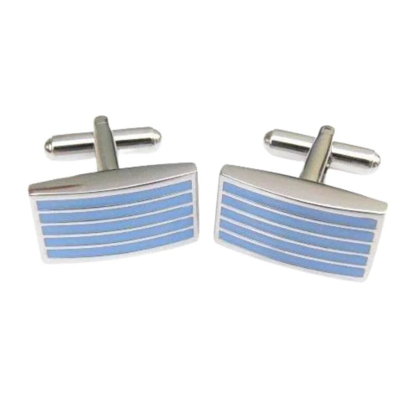 Four Line Blue Cufflinks