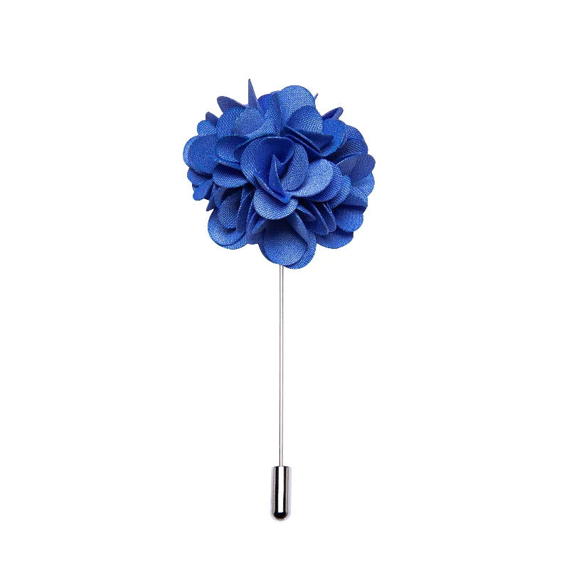 Luxury Blue Floral Lapel Pin