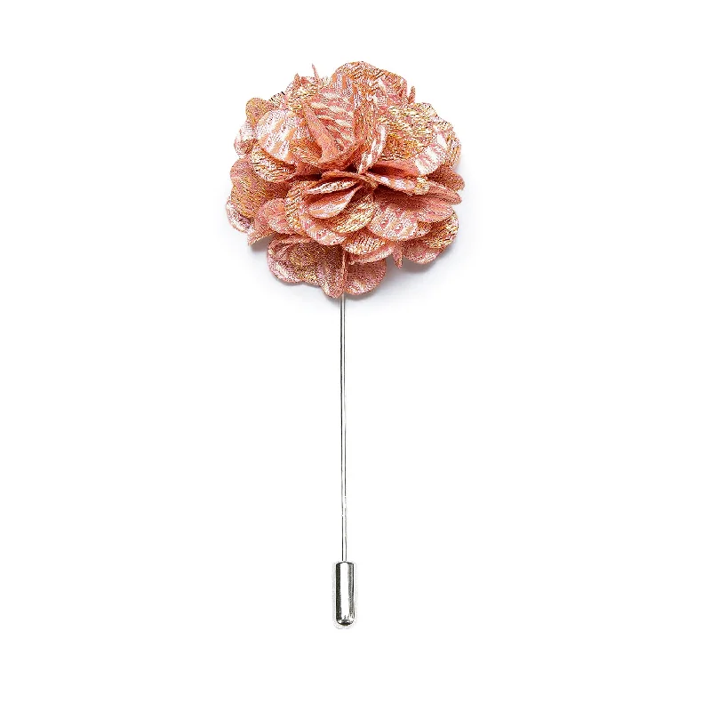 Luxury Orange Floral Lapel Pin